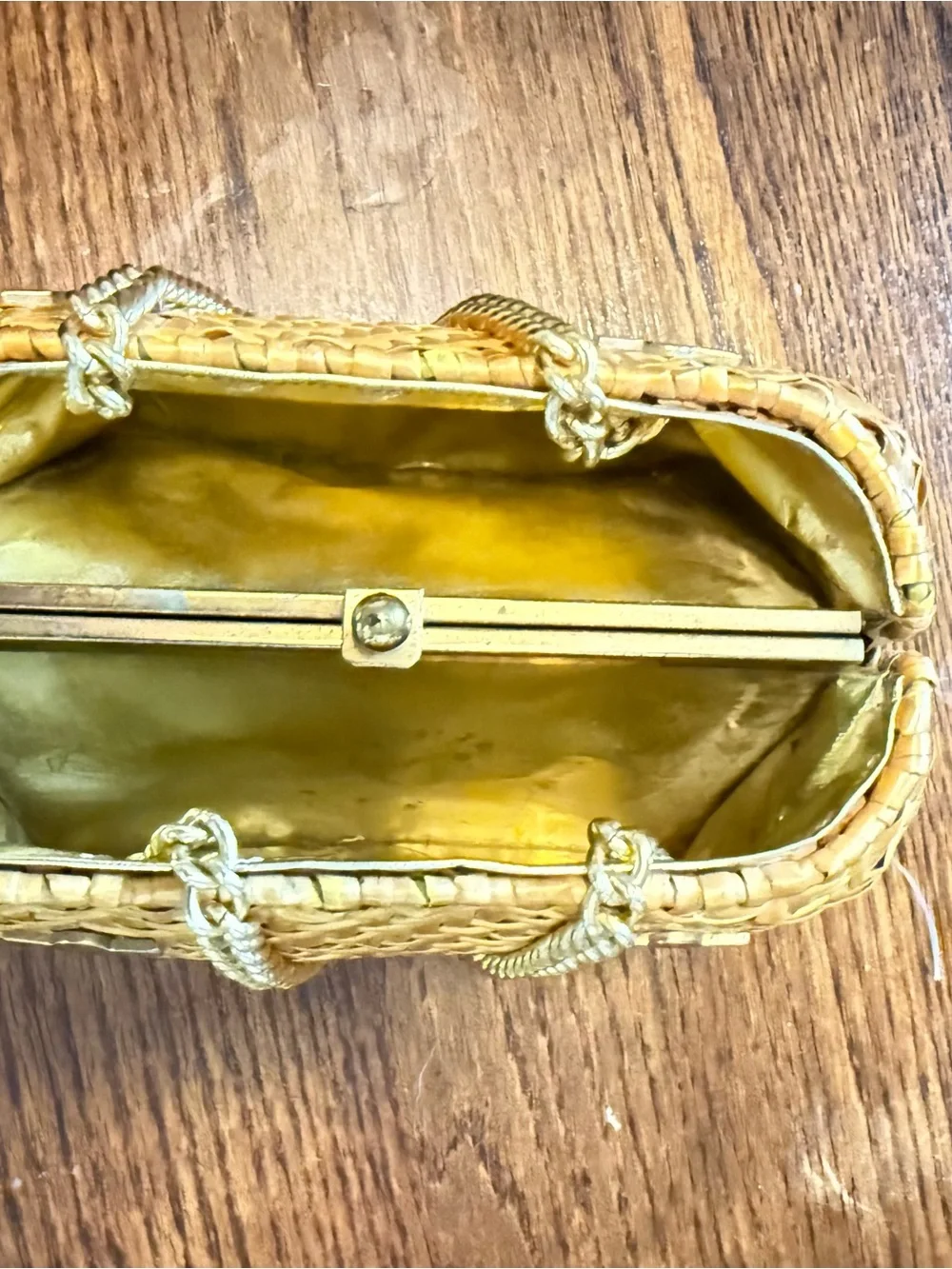 Woven Straw Clutch Bag in Yellow
